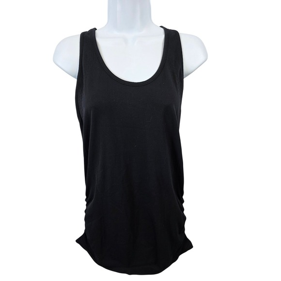 Athleta Tops - Athleta Black Ruched Side Racerback Tank Top Athletic Workout Womens Size L /B80